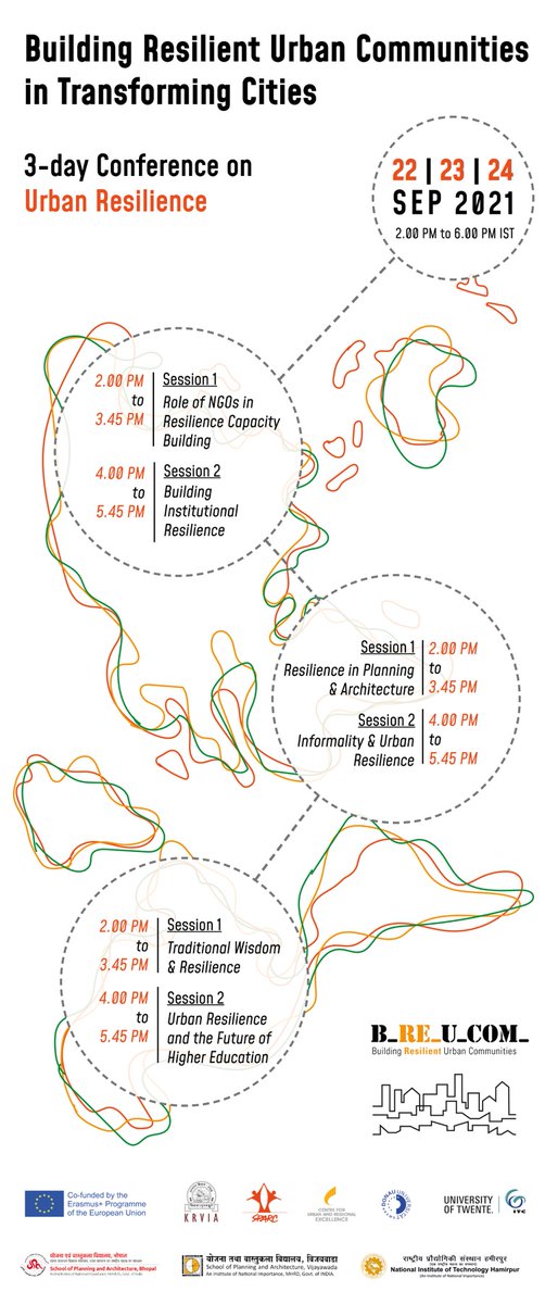 Building Resilient Urban Communities in Transforming Cities – Three-day Conference on Urban Resilience 22-24th September, 2021 bit.ly/3j0IiMF #BReUCom #climatechange #Resilience #MarginalisedCommunities #Gender #Technology