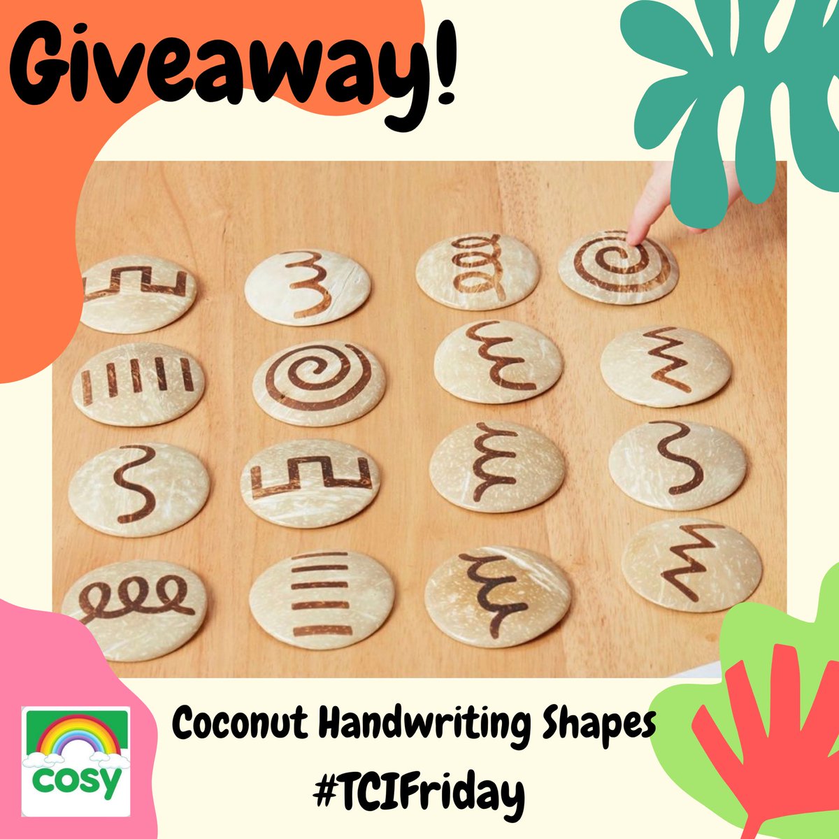 cosydirect's tweet photo. Thank Cosy it’s Friday!

For our Friday giveaway, this week you could be in with a chance of winning a set of our coconut handwriting shapes. 

You need to…
🌈 Follow
🌈 RT
🌈 Tag some friends 

Giveaway closes at 11:59pm tonight. Open to U.K. only. 

Good luck!

#TCIFriday https://t.co/utEg3id5yF