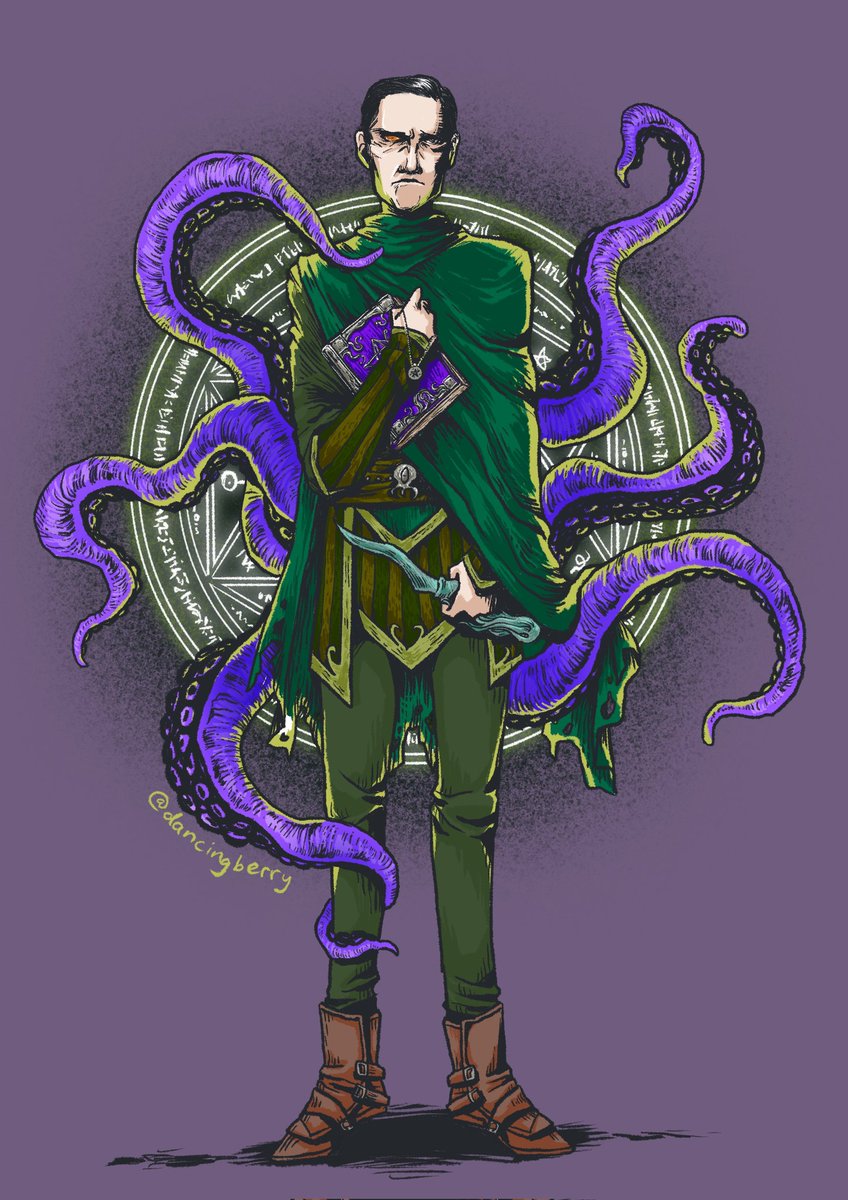 August 20 is H.P. Lovecraft's birthday.

Despite his troublesome views, Lovecraft has an impact to the horror genre.

His works have inspired/influenced things that my partner and I have created together, and also made me play TTRPGs.