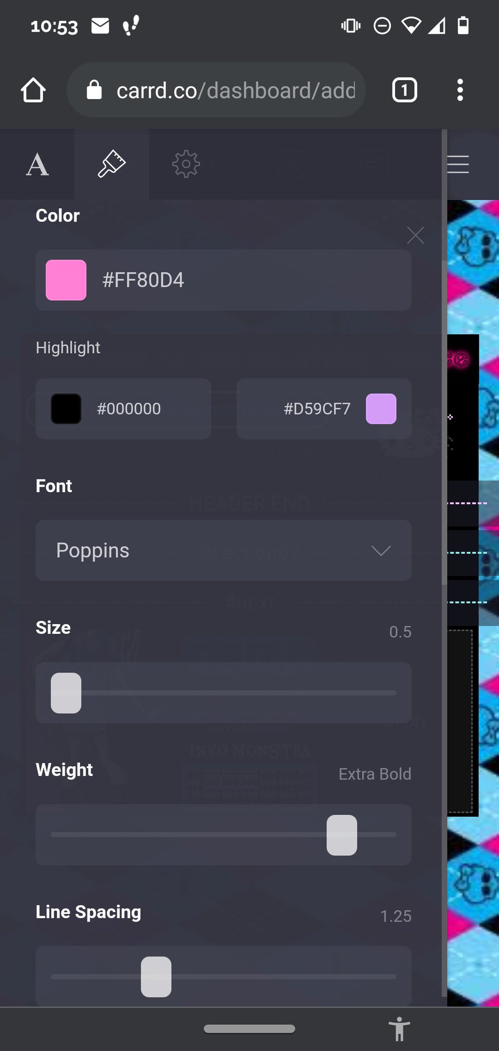carrd ;; open on Twitter "• copie o texto com suas infos (1° imagem