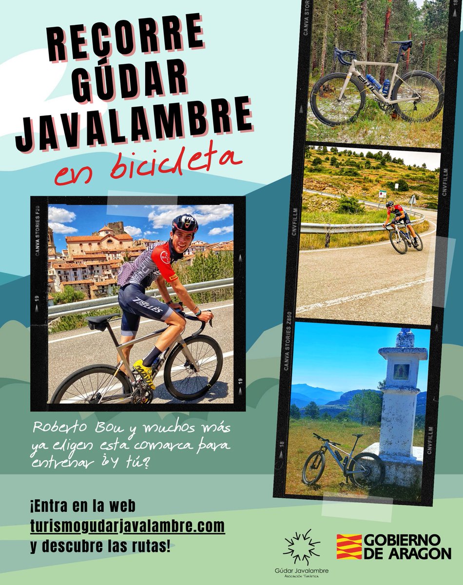 TurismoGudarJavalamb (@turismogudarjav) on Twitter photo ¡Recorre Gúdar Javalambre en bicicleta! Tanto de carretera como de montaña. 🚴🏼♂️
El ciclista Roberto Bou <a href="/letsbou10/">ROBERTO BOU MARTIN</a> y muchos más ya eligen nuestra comarca para entrenar ¿y tú? ¡Recorre Gúdar Javalambre en bicicleta! Tanto de carretera como de montaña. 🚴🏼♂️
El ciclista Roberto Bou <a href="/letsbou10/">ROBERTO BOU MARTIN</a> y muchos más ya eligen nuestra comarca para entrenar ¿y tú?