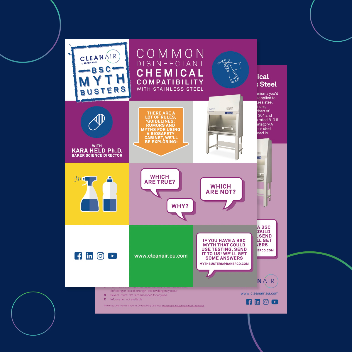 Not all disinfectants are appropriate for all microorganisms you’d like to kill, and the same goes for the surface they are applied to. Download our poster for more information! 

cleanair.eu.com/wp-content/upl…

#MythBusters #BiosafetyCabinets
