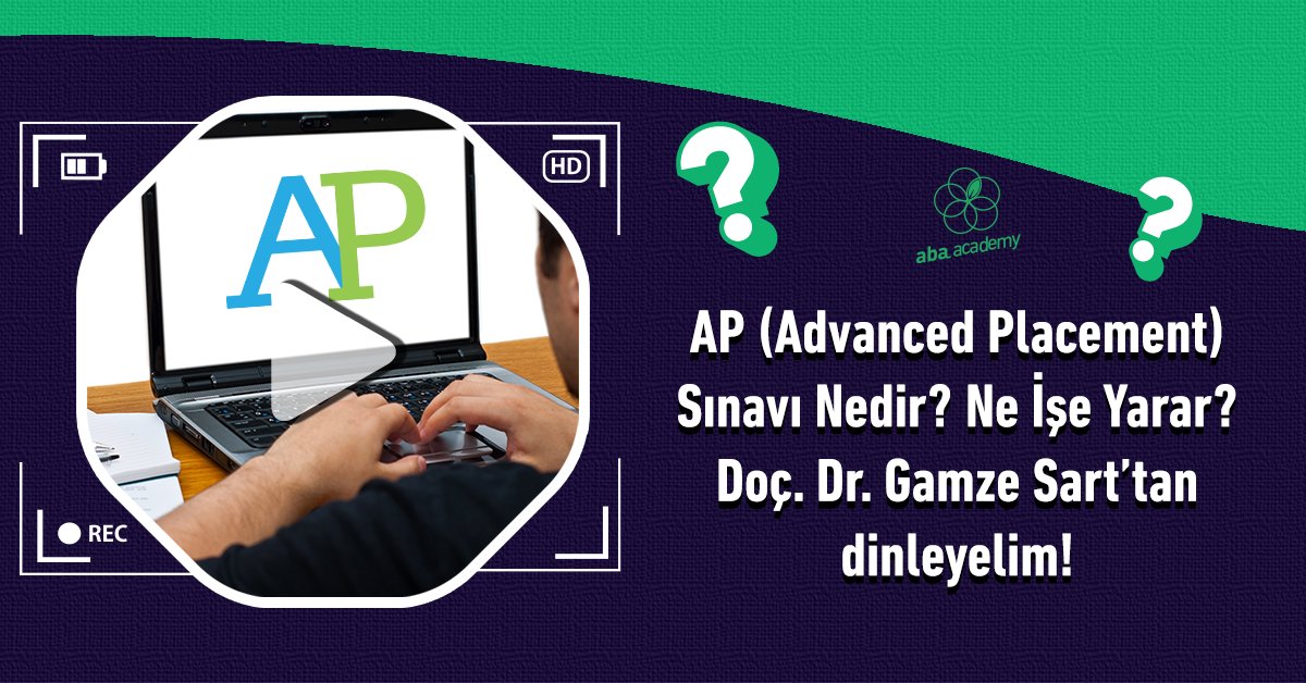 AP (Advanced Placement) Sınavı Nedir? Ne İşe Yarar?
Doç. Dr. @GamzeSart'tan dinleyelim.
Video: tinyurl.com/2eer62je

#abaacademy #apsinavi #apsınavları #advancedplacement #gamzesart #eğitim #eğitimdanışmanlığı #ingilizcedersleri #sınavhazırlık #aphazırlık