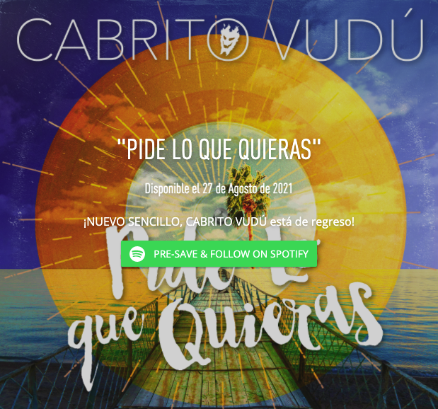 elcabritovudu's tweet photo. Reserva este 27 de agosto... El próximo estreno de #PideLoQueQuieras en @Spotify nuestra canción del verano 🌞⛱️ 
https://t.co/kxIoi6XPcO https://t.co/O5w9Bm3frf