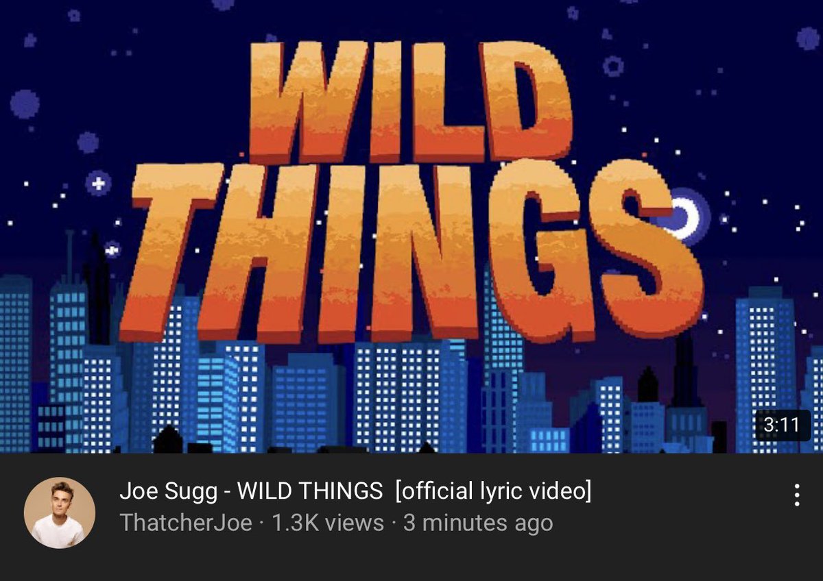 been subscribed to joe sugg for 7 years now and HE FINALLY GAVE US WHAT WE WANT A SONG !!! #wildthings
