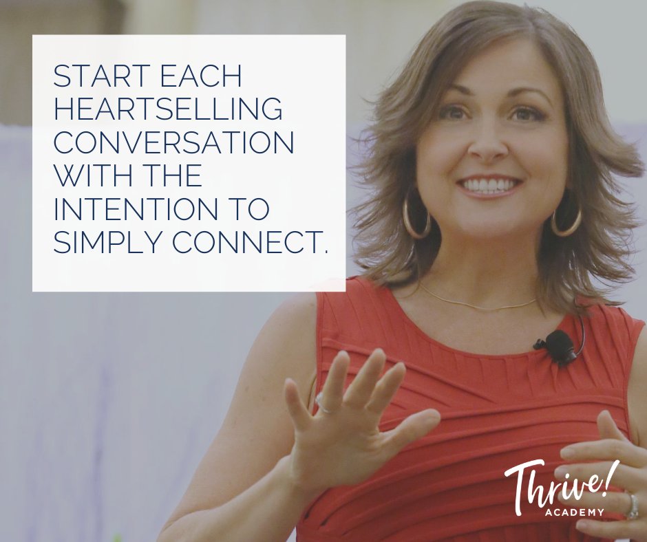 ThriveAcademy's tweet photo. Have an intention to simply connect 🤜🤛 on a heart level💞 with each person you meet🙋‍♀️, without an agenda when you start a Heartselling conversation.💬 https://t.co/Dxvtle3axJ