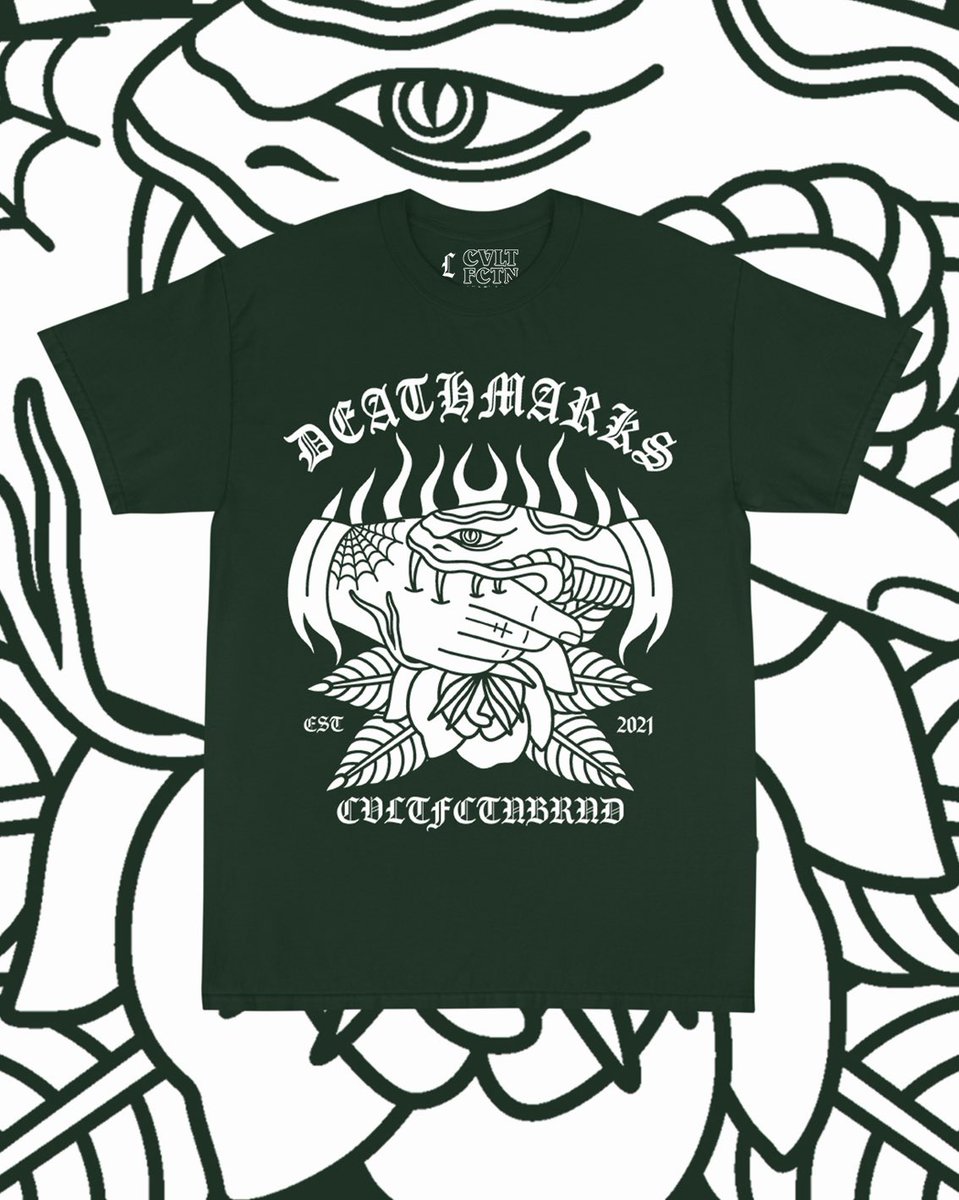 Last but not least, drop 3 of 3 from our exclusive release, we present “DEATHMARKS” Snag a shirt today and you’ll get an exclusive first look at one of our fall designs from series 2!
