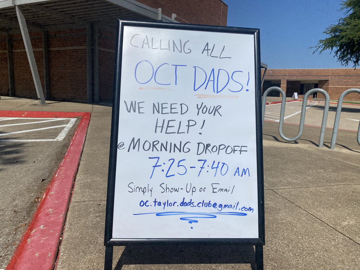 OCTDadsClub's tweet image. Asking for a Retweet from all O.C. Taylor Teachers and Staff!  We need Dad’s help at Morning Drop-off opening doors for our Tigers! Please spread the word! @octaylorpta @OCTPedevilla @OCTBailey @OCTaylorTigers #oct4u