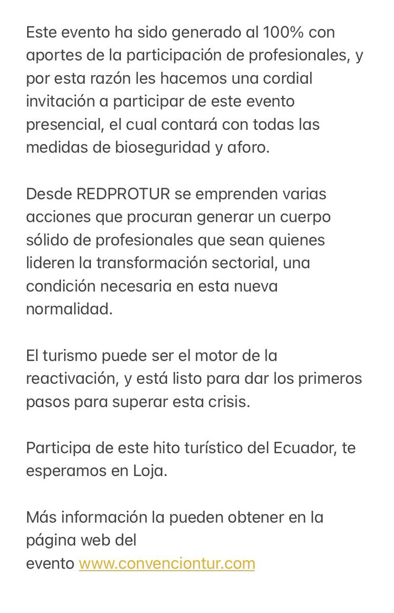RedProTur Ecuador tweet media