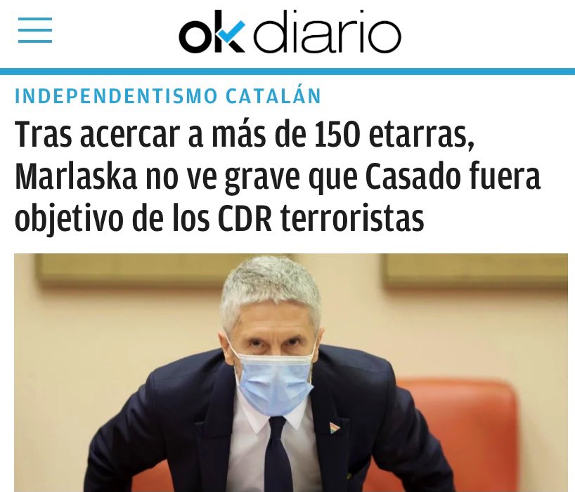 La Fiscalía pide procesar a terroristas independentistas con capacidad y explosivos para atentar contra jueces, militares, policías y miembros del PP.
Sánchez lo ocultó en plena campaña electoral antes de pactar con ERC y Bildu. Exigimos responsabilidades.
elconfidencial.com/espana/2021-08…