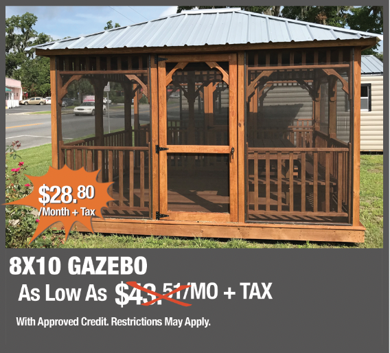 KeensBuildings's tweet photo. Managers Special: Even though the summer days are hot and steamy, you can take advantage of the nights in this beautiful 8X10 Gazebo. Starting at only $28.80/Month +Tax we've made ownership easy. Start your application on our secure site: https://t.co/JY9uvJSKRN

#Gazebo https://t.co/dbcgfchOjw