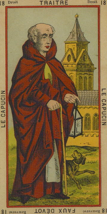 Card For The Day:  Tarot d'Etteilla The Hermit

In traditional French fortune-telling, The Hermit was a very inauspicious card.  Friends might be lying to you; secrets are being kept, a jealous co-worker could be sabotaging your progress.  Expect a betrayal of some kind.

#tarot