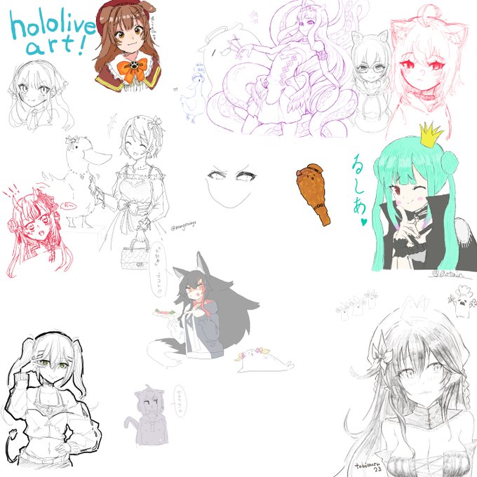 Hololive collab drawing ↓↓ Thank you @tobimaru23 ! 