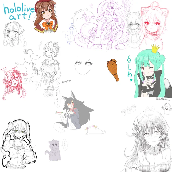 Hololive collab drawing ↓↓ Thank you @tobimaru23 ! 