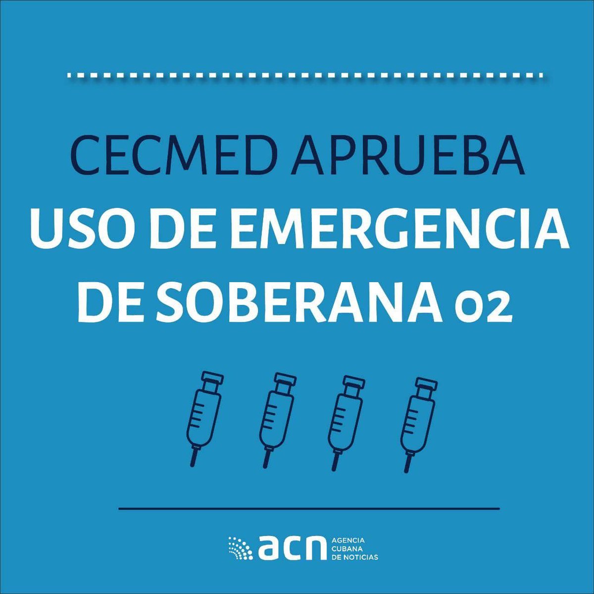 ‼️ÚLTIMO MINUTO‼️ #Cuba
#ACNreporta 💉CECMED aprueba el uso de emergencia de #Soberana02 y #SoberanaPlus.

En su esquema combinado de dos dosis más una dosis de refuerzo en personas de 19 a 80 años de edad.