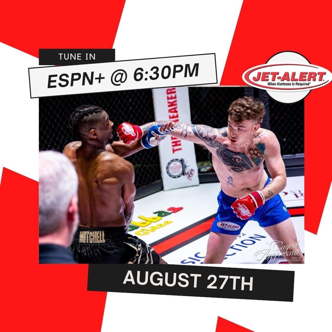 Killerbjenks's tweet photo. After recently winning a regional title, Jet-Alert sponsored MMA fighter Brandon Jenkins takes center stage next Friday August 27th on ESPN+ at 6:30pm as part of the @PFLMMA .Tune in and cheer our guy on!
@JetBrands #jetalert https://t.co/hwiA2bTPCt