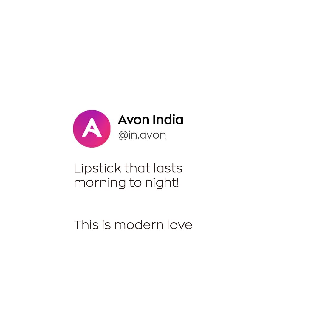 AvonIndia's tweet photo. Stay awesome all day long with Avon's Powerstay. A no-smudge no-transfer lip color that makes the world croon Lips Don't Lie!

#avon #watchmenow #lipstick #powerstay #powerstayavon #trending #trendingnow #modernlove #thisismodernlove #trendingtopic #beauty #color https://t.co/Wt2TjYno7b