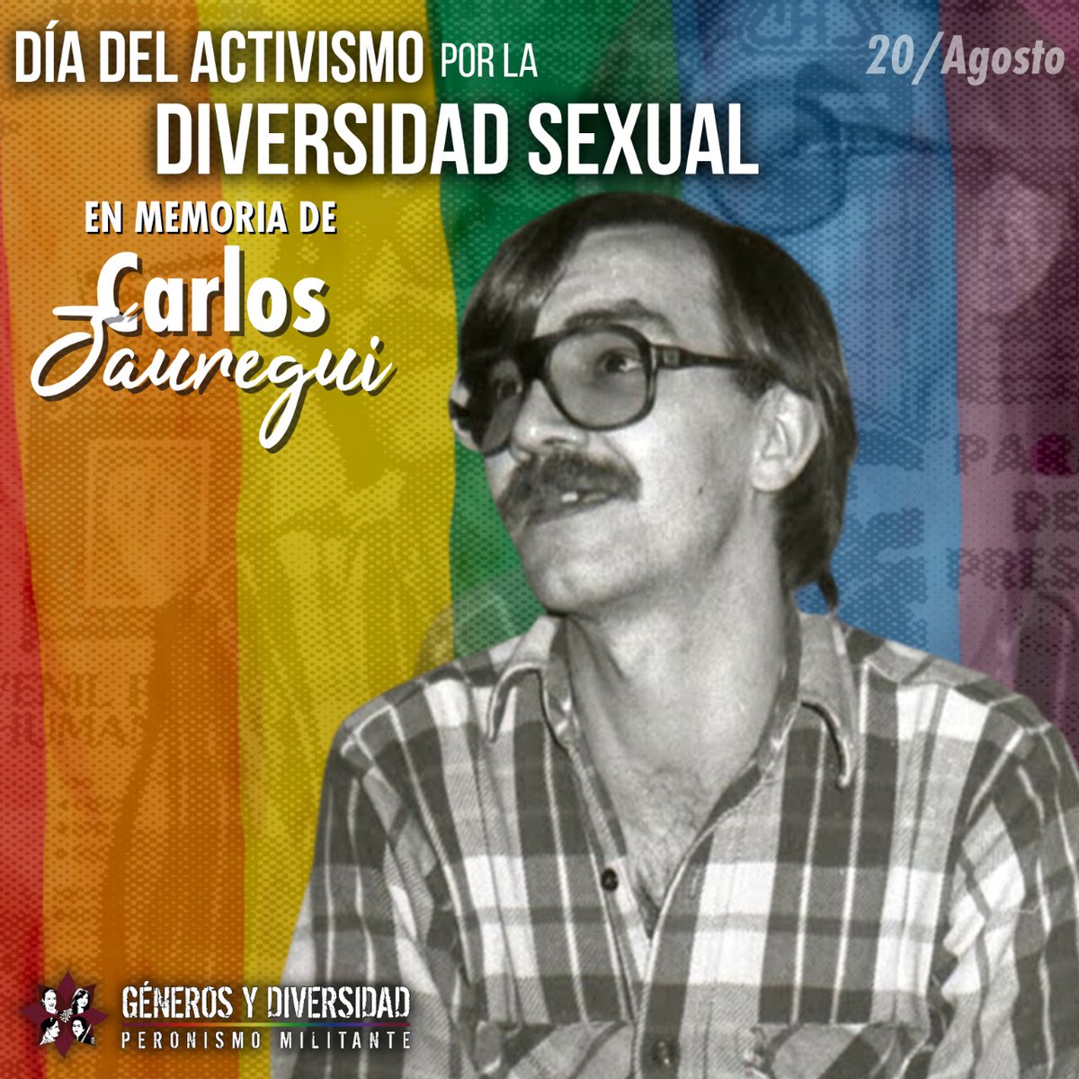 generospmesco's tweet photo. "En una sociedad que nos educa para la vergüenza, el orgullo es una respuesta política"✌🏽🏳️‍🌈 | 20 de agosto · Día del Activismo por la Diversidad Sexual en memoria de Carlos Jáuregui

#GénerosYDiversidad #PeronismoMilitante https://t.co/SlQdshuehG