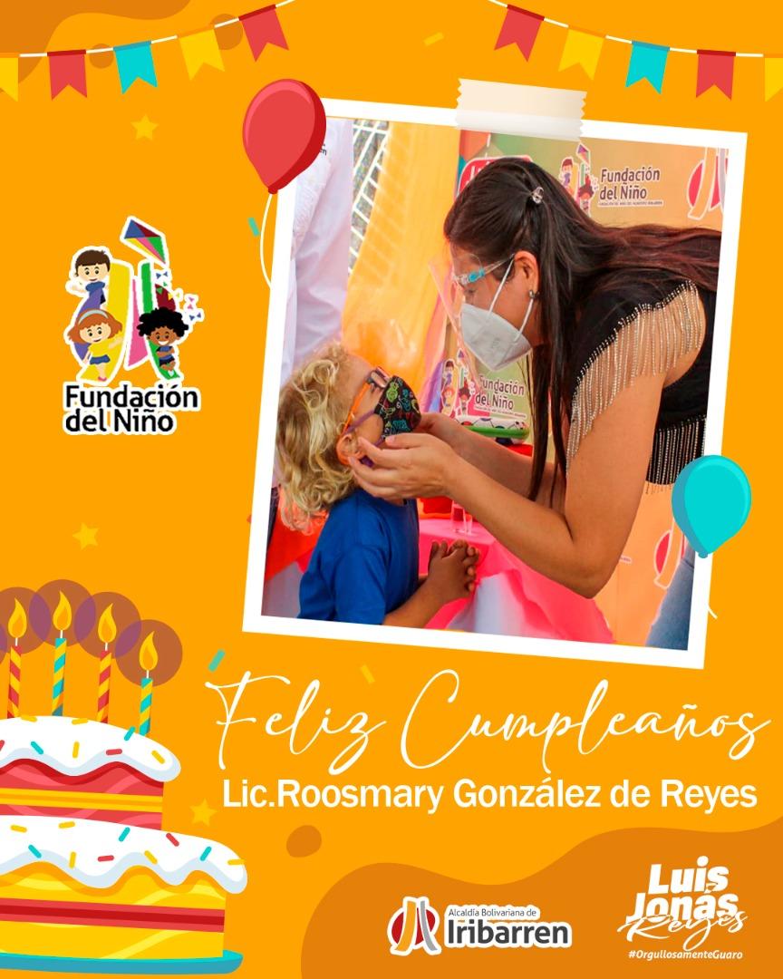 #NotiApcElCuji
#ApcJoseGuerra
#20AGO Hoy la bonita familia de la Fundación Municipal del Niño celebra un año más de vida de nuestra querida Presidenta, <a href="/Roos_Iribarren/">Roosmary González de Reyes</a> 🎉🎂🌹🥳
Ella es sinónimo de nobleza, humildad, amor, entrega, solidaridad y de todos esos valores bonitos.