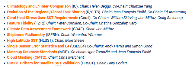 GHRSST's tweet photo. #ghrsst task teams are working groups set up to address particular issues related to #highres #SST, from #cloudmasking to high latitudes #SST, #coralstress...Check them out https://t.co/hiMd1Fd01E @GHRSST @eumetsat_users @CopernicusEU https://t.co/mvTcqvtQho