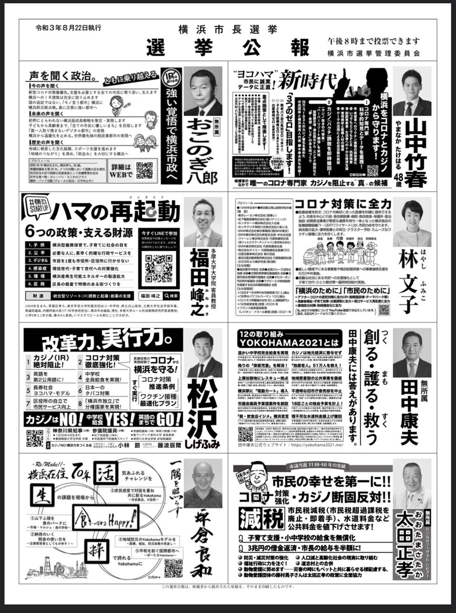 公報の文章見て、賢そうな人に投票したいですよね。 