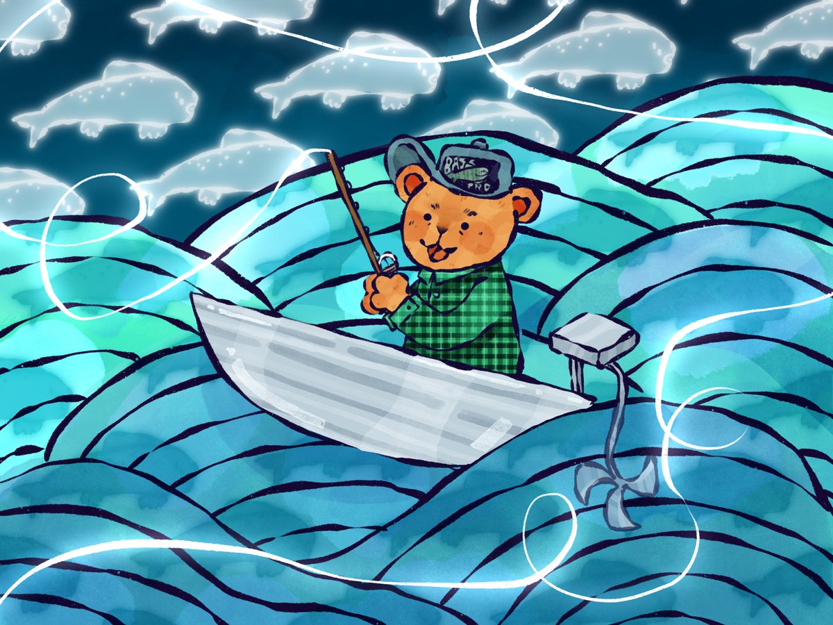 JustMips's tweet image. My grandfather (aka Pa) passed away yesterday morning, so I drew this tribute piece. He loved fishing and I hope he's doing so in the great beyond :) Title of the piece is "gone fishin'"