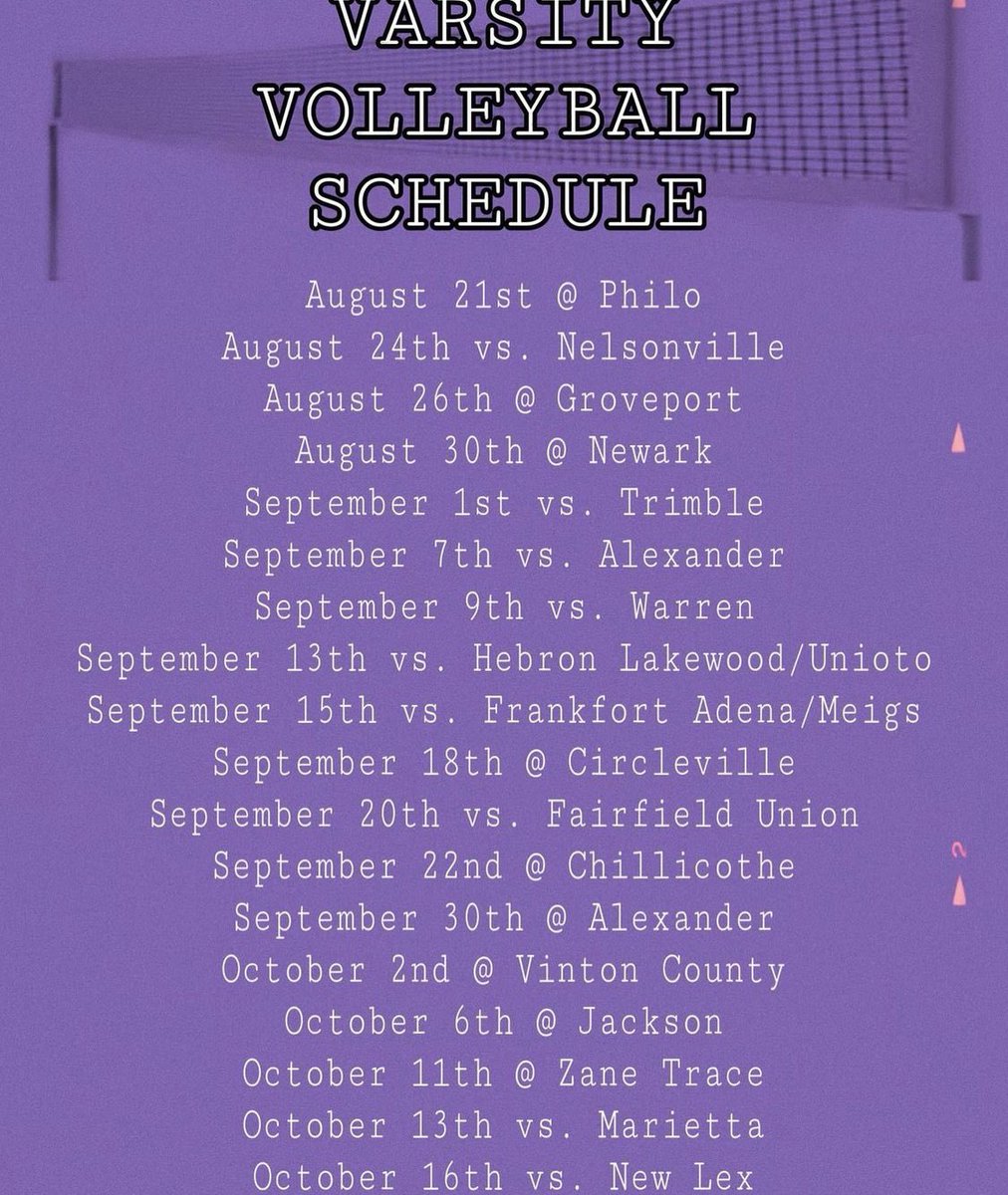 2021 varsity volleyball schedule: