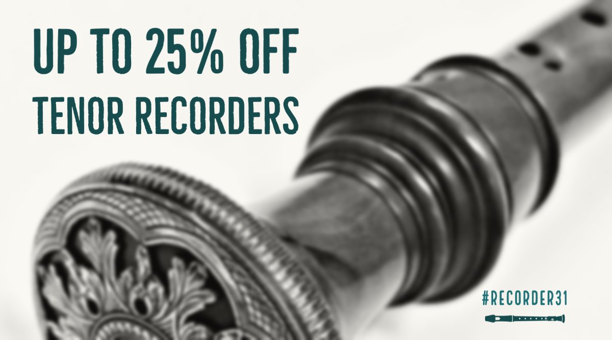 earlymusicshop's tweet photo. Welcome to tenor week at #Recorder31 🎶 This weekend there is up to 25% off selected tenor recorders. Why not get inspired with an intro to the tenor and the art of divisions in our latest #PitchPoint vlog post! #earlymusic #divisions #weloverecorder- https://t.co/3MqvWMD4ju https://t.co/E5dyyVvT0l