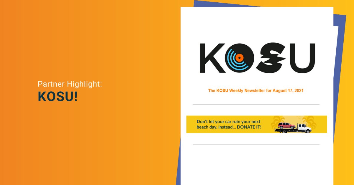 charitableauto's tweet photo. A big shoutout to @KOSURadio as we spotted not one, not two, but THREE of these #VehicleDonation features in their latest newsletter! A fantastic job and thank you for the amazing on-air programming you provide for the greater Oklahoma area! #PublicMedia #CARSIntoPrograms https://t.co/KrH5QPpR7u