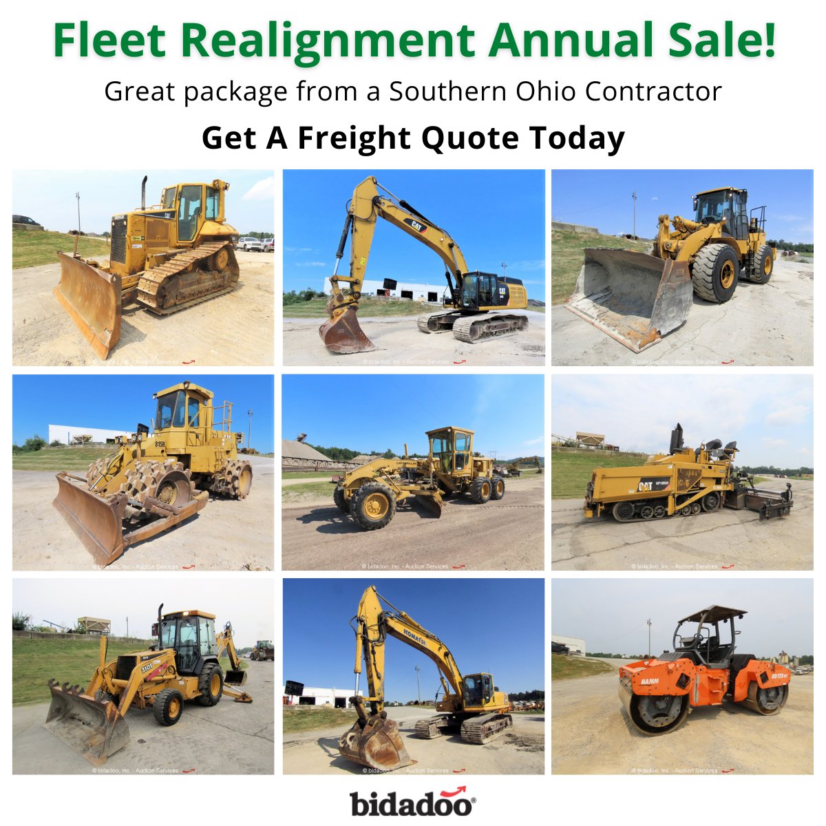 bidadoo's tweet photo. Check out this great package from a Southern Ohio Contractor! 

This equipment and more will sell to the high bidder via No-Reserve Online Auction ending Tuesday, August 24th. 
Get a Freight Quote today! https://t.co/rIN3doEP0Q

Bring the auction to you, with bidadoo. https://t.co/qg2KdBYZpO