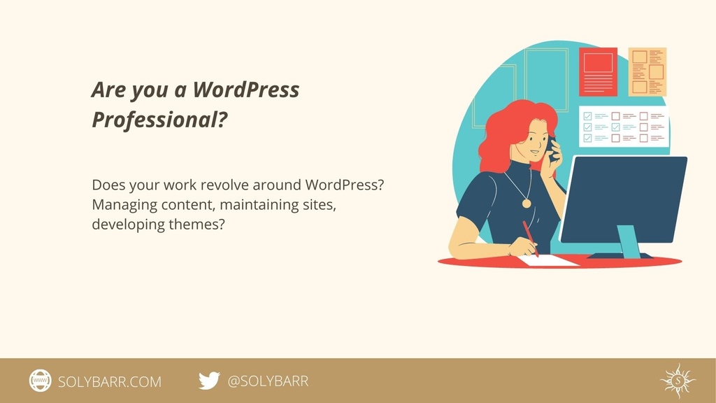 solybarr's tweet photo. Does your work revolve around #WordPress? What type of WordPress Professional are you? Web Designer? Developer? WordPress VA?

#wordpressprofessional #wordpressjobs #learnwordpress https://t.co/d40phNqzZu
