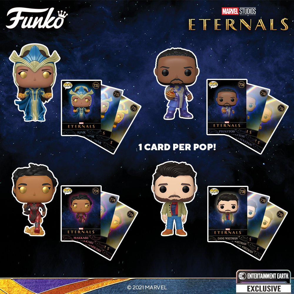 Coming Soon: Pop! Marvel: Marvel Studios' Eternals. Pre-order this wide range of products today including the collectible cards! bit.ly/3D2QNi8 #Funko #FunkoPop #Marvel #Eternals <a href="/TheEternals/">Eternals</a>