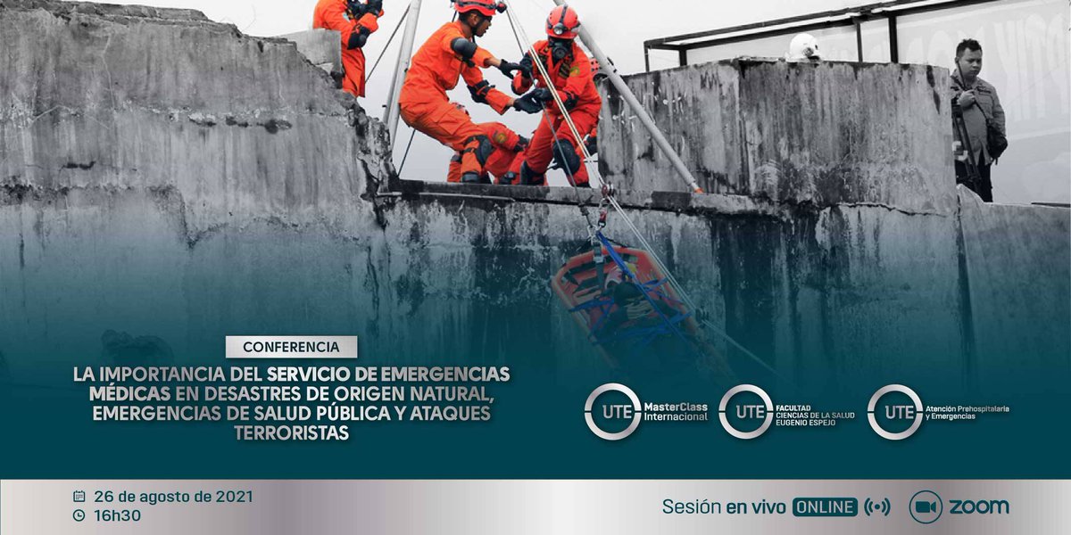 UTEoficial's tweet photo. ⚪Master Class | Conoce la importancia de la participación de los servicios prehospitalarios en emergencias y desastres.
No te pierdas esta conferencia:
🎥 https://t.co/XhlttzW9Y8
📌Jueves 26 de agosto. 🕞16h30.
▶️¡Te esperamos!
#UTE #MasterClassInternacional #APHE https://t.co/ch4R0GcB3x