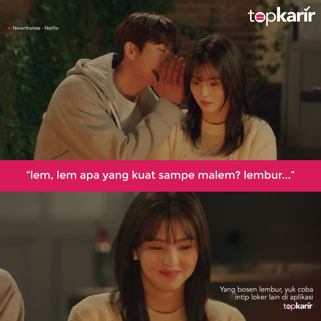 TopKarir's tweet image. Aduaduaduadu, udah hari jumat masih lembur juga..

Kalo bosen lembur, bisa nih cek tulisan di pojok kanan bawah nih🙈 #KamuBanget #TopKarir