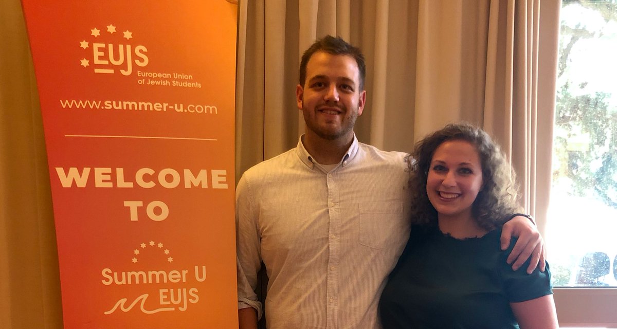 DaliaGrinfeld's tweet photo. Two great years of working with @Bini_Guttmann as @EUJS President are ending, but this was proceeded by (re-)founding student unions @joehwien @JSUDeutschland, late night planing of campaigns & more. I‘m proud to call you my friend and colleague, who made #EUJS more activist! https://t.co/VutonXyZNB