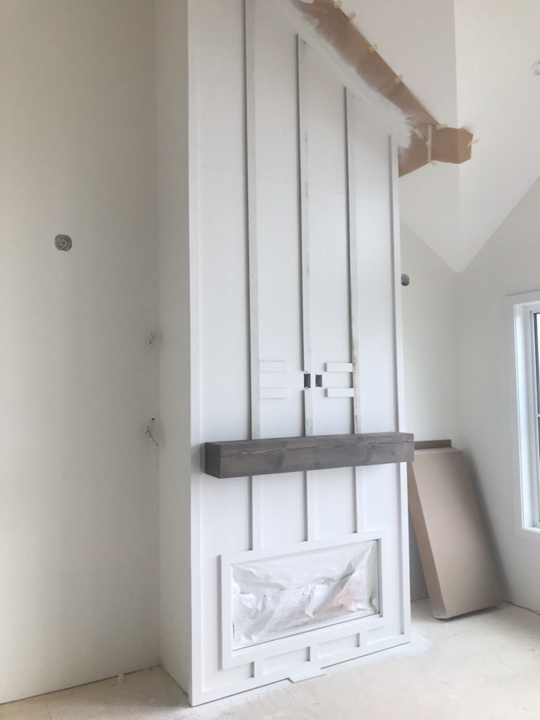 LarkaunHomes's tweet photo. Our carpenters recently completed this custom fir mantle. This modern farm house is going to be gorgeous #buildingvalueforlife https://t.co/AJbkDEdZbP