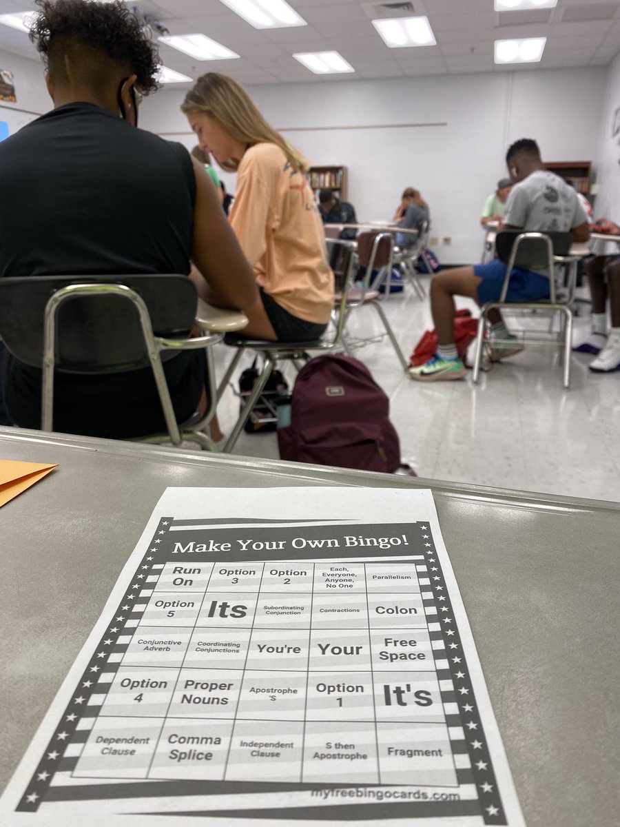 Option sentences and grammar BINGO in our junior and senior reading classes to prepare for RC4 on the September FSA…one of many reasons we love Mrs. Garrett! She’s a rockstar! <a href="/SharksAHS/">Atlantic High School</a> #beashark #literarysharks
