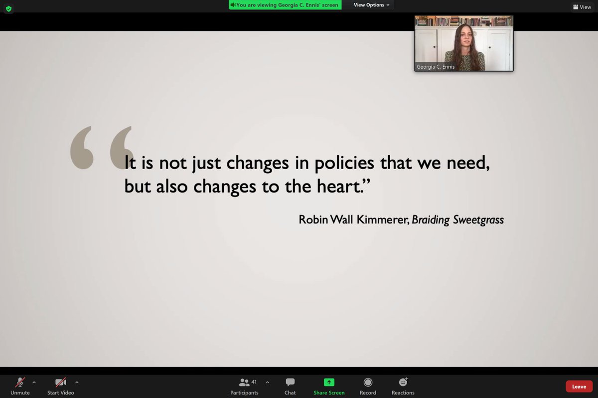"It is not just changes in policies that we need, but also changes to the heart." A great talk by <a href="/GCEnnis/">Georgia Ennis</a> on the colonialism of plastics in the Ecuadorian Amazon during <a href="/shsuprss_conf/">Earth(ly) Matters 2021</a> #EarthlyMatters2021