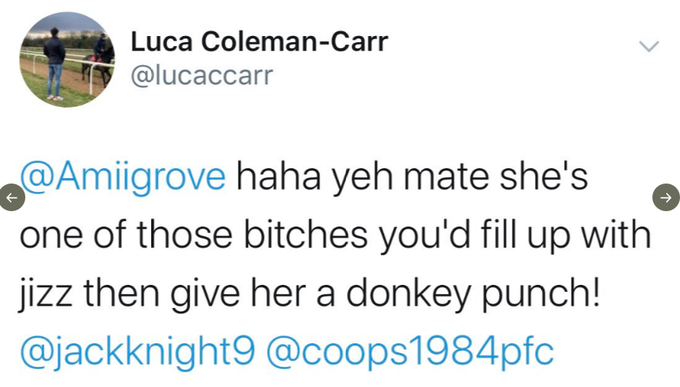 MissStrogoff's tweet photo. Another gem from the ex professional footballer at @LincolnCity_FC turned track and trace donkey punching double glazing window salesman @WDTFM_luca formally @lucaccarr 
#ITVracing #Horseracing #Tipster #Tips #competition #giveaway #prize #Follow #Favourite #Retweet #to #Win https://t.co/Yskt1AXkFA