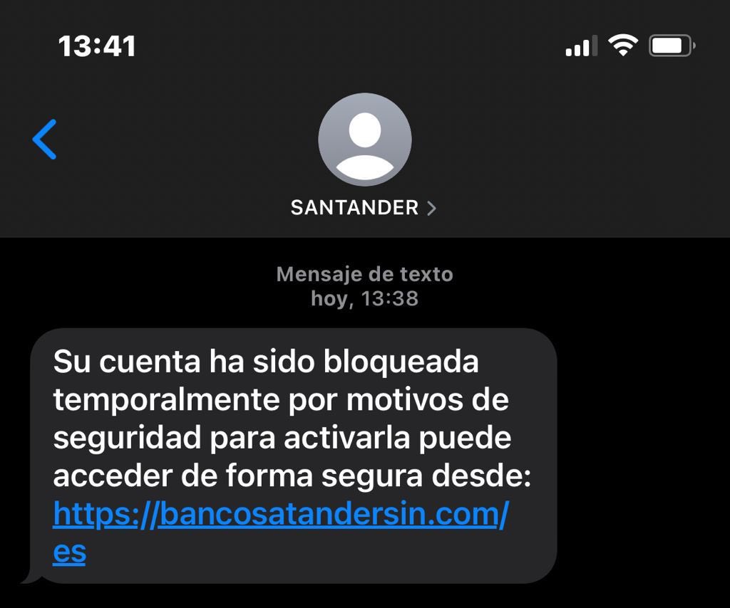 TdjDirecto's tweet image. Cuidado con los intentos de #estafa a través de SMS. La URL oficial de un banco nunca llevaría cosas raras..
