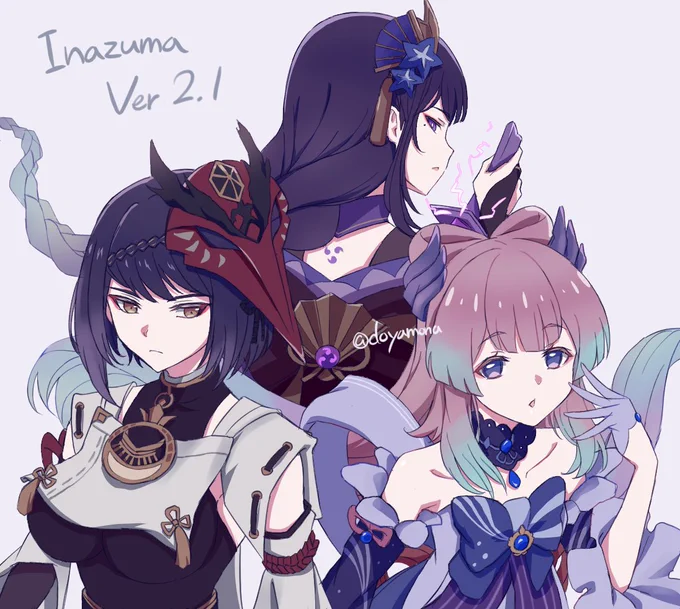 #原神 #雷電将軍 #九条裟羅
 #珊瑚宮心海 #GenshinImpact #sarakujou #kokomi #RaidenShogun #FANART 
ver2.1生放送記念☆ 