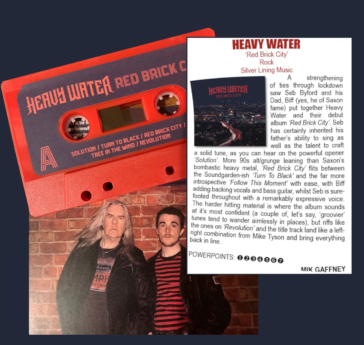 𝐑𝐄𝐃 𝐁𝐑𝐈𝐂𝐊 𝐂𝐈𝐓𝐘 7/10 cheers to Powerplay Magazine! 
“Riffs like the ones on ‘Revolution’ and the title track land like a left-right combination from Mike Tyson” 🥊🤘🔥
#heavywater #redbrickcity