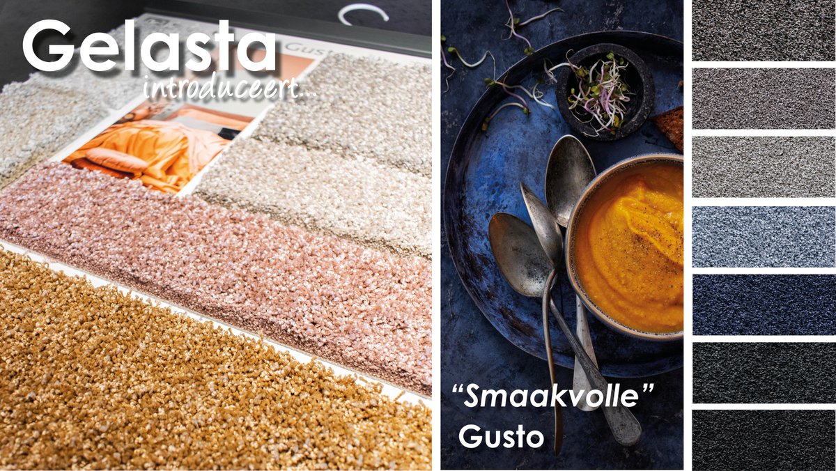 SMAAK te pakken met de GUSTO
Niet voor niets heeft onze nieuwe tapijtkwaliteit de naam Gusto gekregen wat ‘Smaak’ in het Italiaans betekent. ‘Smaakvol’ is de Gusto zeker 😉! De Gusto is een heerlijk fijn en aangenaam zacht tapijt.
#gelasta #tapijt #gusto #vloeren #pastelkleuren