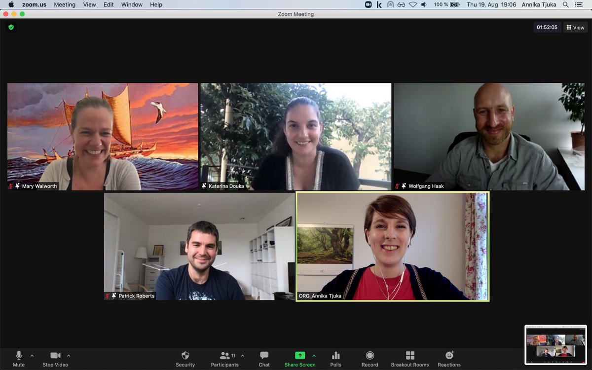 Huge shoutout to our amazing panelists, offering an extremely interesting and helpful round table discussion about everything #interdisciplinary in #archaeology, #archeogenetics and #linguistics!
@mary_walworth <a href="/Katerina__Douka/">Katerina Douka</a> @haak_wolfgang <a href="/palaeotropics/">Patrick Roberts</a> thank you!!!