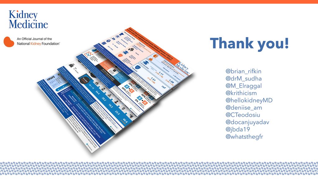 Thank you to our talented visual abstract team, who brilliantly encapsulate the big ideas of our articles at Kidney Medicine. Thanks for all you do! @brian_rifkin @drM_sudha @M_Elraggal @krithicism @hellokidneyMD @deniise_am @CTeodosiu @docanjuyadav @jbda19 @whatsthegfr