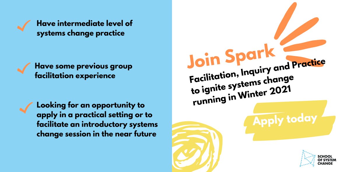 Do you already have experience in #systemschange practice? Apply for Spark and develop these skills further with like-minded change makers. 

We’re running two virtual Spark programmes in different timezones so sign up wherever you are!

forumforthefuture.org/courses
