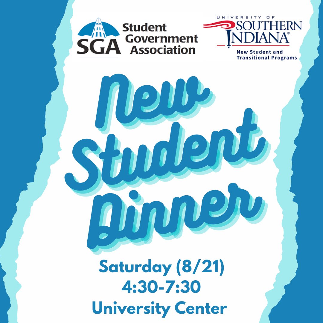 USI DOSO on Twitter "Be sure to plan to attend the New Student dinner