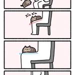 猫飼いさんにとってはあるあるかも？膝の上でくつろぐ猫が落ちないように頑張る飼い主の図を描いた漫画が話題に!