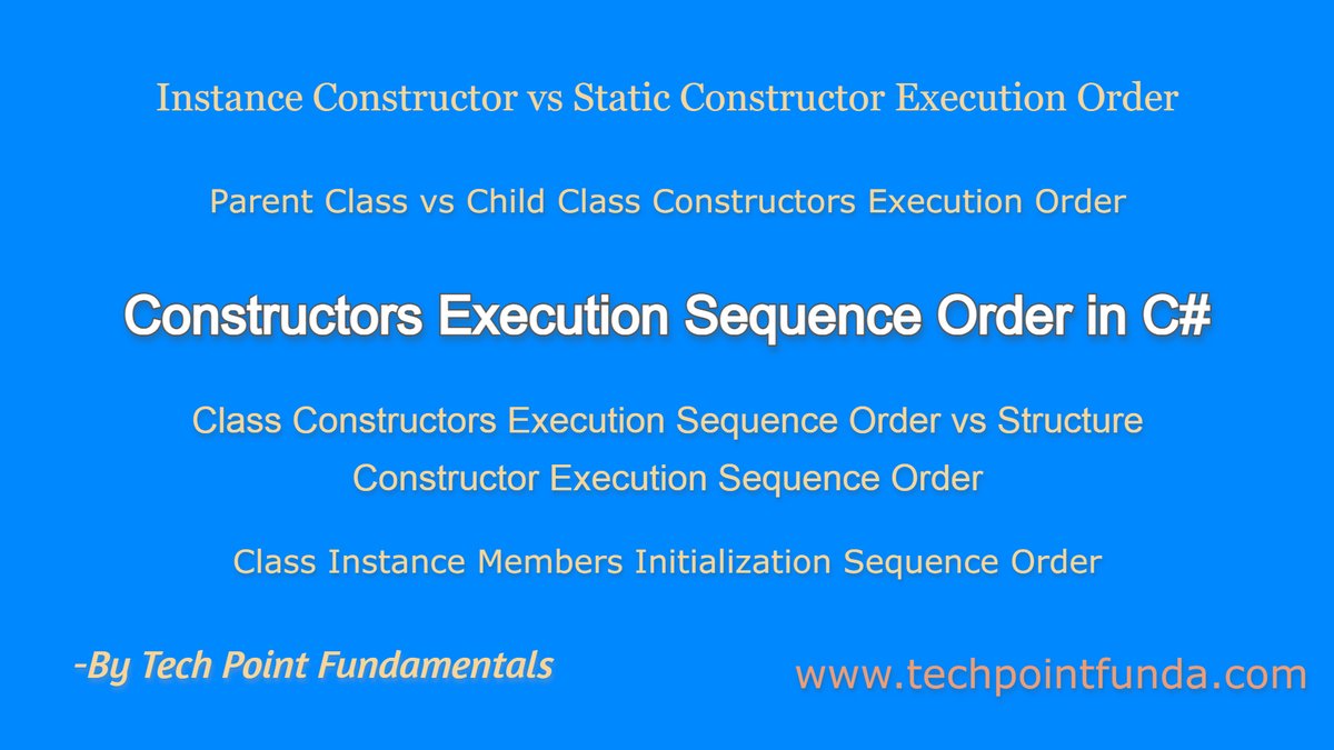 TechPointFunda's tweet image. Constructor Execution Sequence in C# | Instance vs Static Constructor Execution

youtu.be/wBoiD1Mzfiw via @YouTube 

#CSharpInterviewQuestionsAndAnswers #CsharpInterviewQuestions2021 #InterviewPreparation #InterviewQuestionsAndAnswers #techpointfundamentals #techpointfunda