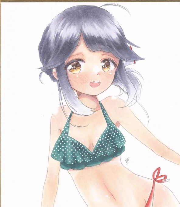 新しい水着をお披露目してくれる早波

 #艦これ版真剣お絵描き60分一本勝負_20210820
 #艦これ版深夜の真剣お絵描き60分一本勝負 
 #早波 